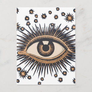 Eye Stars Moon Celestial Briefkaart