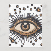 Eye Stars Moon Celestial Briefkaart (Voorkant)