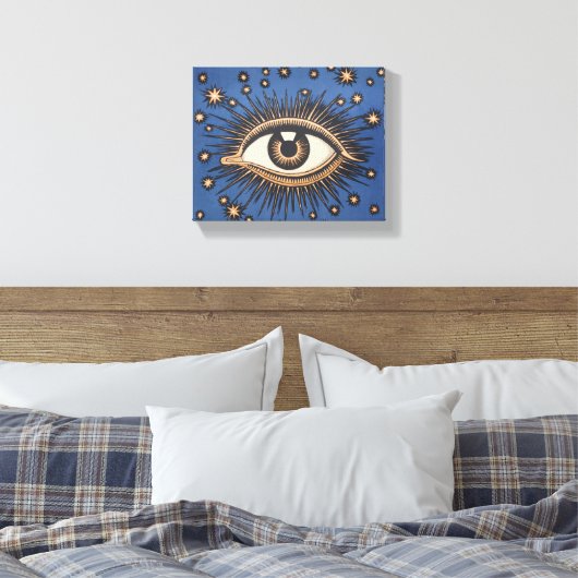 Eye Stars Moon Celestial Canvas Afdruk (Insitu (Slaapkamer))