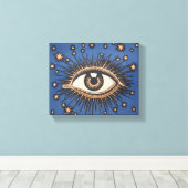 Eye Stars Moon Celestial Canvas Afdruk (Insitu (Houten vloer))