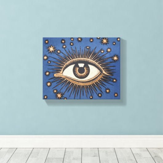 Eye Stars Moon Celestial Canvas Afdruk (Insitu (Houten vloer))