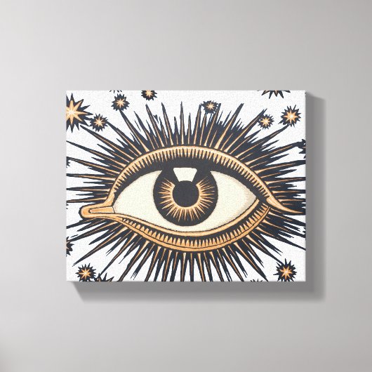 Eye Stars Moon Celestial Canvas Afdruk (Voorkant)
