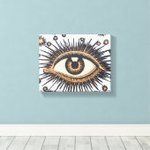 Eye Stars Moon Celestial Canvas Afdruk (Insitu (Houten vloer))