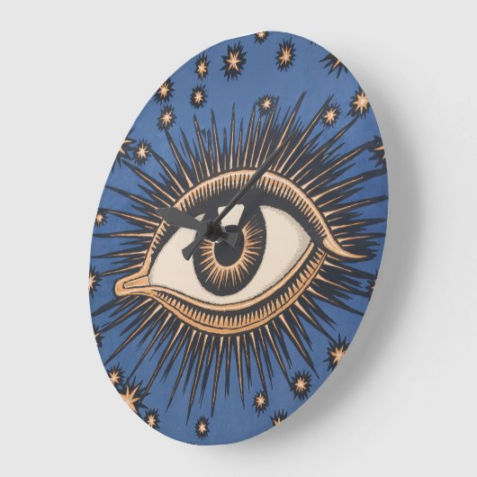 Eye Stars Moon Celestial Grote Klok (Hoek)