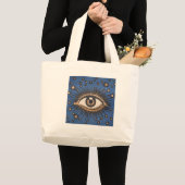 Eye Stars Moon Celestial Grote Tote Bag (Voorkant (product))