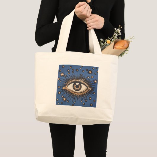 Eye Stars Moon Celestial Grote Tote Bag (Voorkant (product))