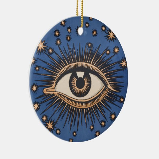 Eye Stars Moon Celestial Keramisch Ornament (Rechts)