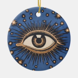 Eye Stars Moon Celestial Keramisch Ornament