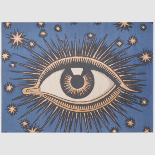 Eye Stars Moon Celestial Nouveau Tissuepapier (Voorkant)
