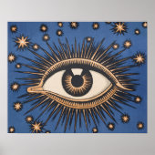 Eye Stars Moon Celestial Poster (Voorkant)