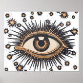 Eye Stars Moon Celestial Poster (Voorkant)