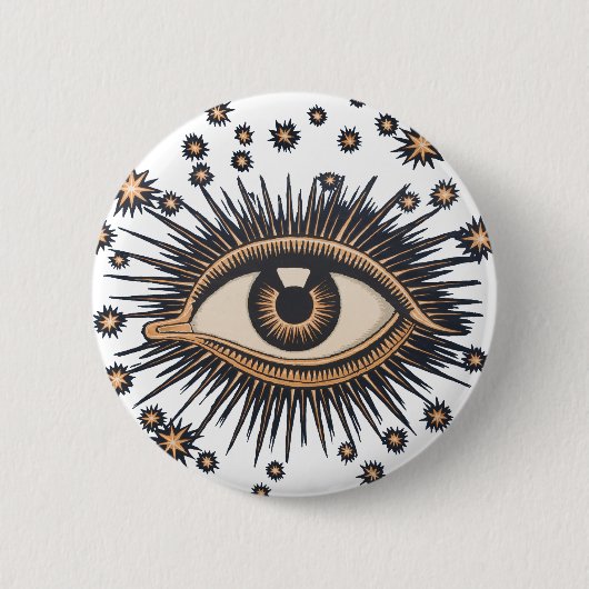 Eye Stars Moon Celestial Ronde Button 5,7 Cm (Voorkant)
