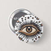 Eye Stars Moon Celestial Ronde Button 5,7 Cm (Voorkant /achterkant)