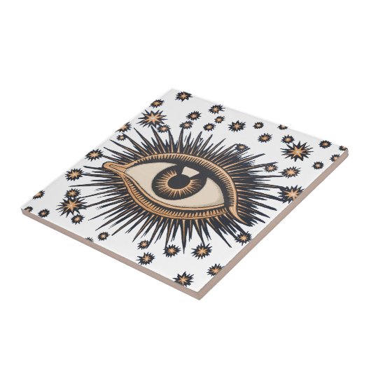 Eye Stars Moon Celestial Tegeltje (Zijkant)