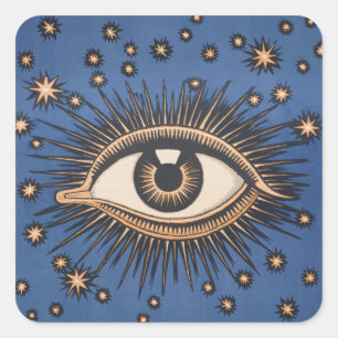 Eye Stars Moon Celestial Vierkante Sticker
