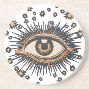 Eye Stars Moon Celestial Zandsteen Onderzetter