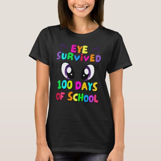 Eye Survived 100 Days Of School Students Teachers  T-shirt (Voorkant)