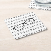 Eye Test Chart and Specs Fun Optician Kartonnen Onderzetters (Schuin)
