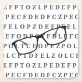 Eye Test Chart and Specs Fun Optician Kartonnen Onderzetters (Voorkant)