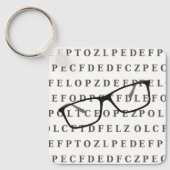 Eye Test Chart and Specs Monogram Optician Sleutelhanger (Voorkant)