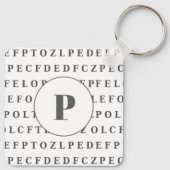 Eye Test Chart and Specs Monogram Optician Sleutelhanger (Achterkant)