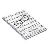 Eye Test Chart and Specs Personalised Optician Notitieboek (Rechterzijde)