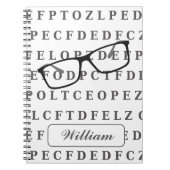 Eye Test Chart and Specs Personalised Optician Notitieboek (Voorkant)