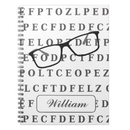 Eye Test Chart and Specs Personalised Optician Notitieboek