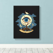 Eye Tree Moon Art Canvas Afdruk (Insitu (Houten vloer))