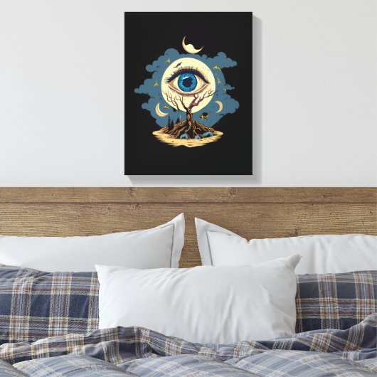 Eye Tree Moon Art Canvas Afdruk (Insitu (Slaapkamer))