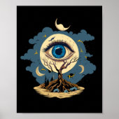 Eye Tree Moon Art Poster (Voorkant)