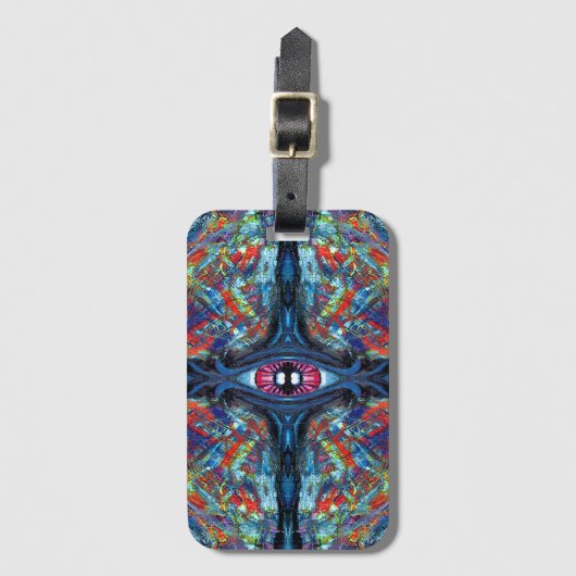 Eye Twisted en Trippy Schilderen blauw Bagagelabel (Voorkant (verticaal))