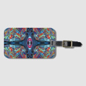 Eye Twisted en Trippy Schilderen blauw Bagagelabel (Voorkant (horizontaal))