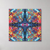 Eye Twisted en Trippy Schilderen blauw Canvas Afdruk (Voorkant)