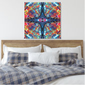 Eye Twisted en Trippy Schilderen blauw Canvas Afdruk (Insitu (Slaapkamer))