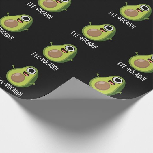 Eye-vocado Grappige Avocado Pun Donker BG Cadeaupapier (Hoek)
