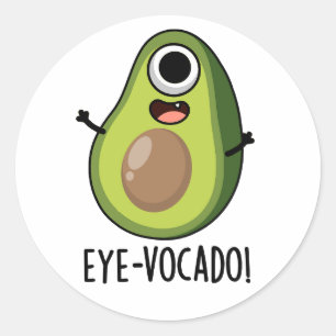 Eye-vocado grappige avocado woordspeling ronde sticker