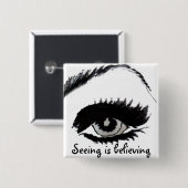 Eye Watcher_ Vierkante Button 5,1 Cm (Voorkant /achterkant)