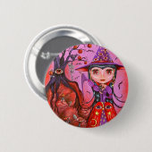 Eye Witch Halloween Button (Voorkant /achterkant)