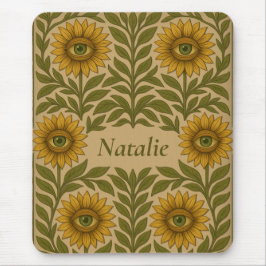 Eye Zonnebloem  Bloemen Custom Naam Mousepad Muismat