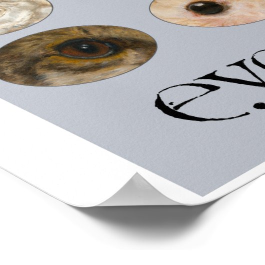 EyeAmArt Collectie van bedreigde dierogen Poster (Hoek)