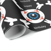 Eyeball-and-Crossbones Cadeaupapier (Rol Hoek)