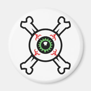 Eyeball and Crossbones for light background Magneet