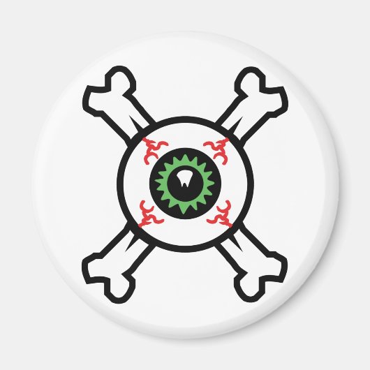 Eyeball and Crossbones for light background Magneet (Voorkant)