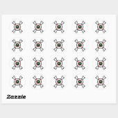 Eyeball and Crossbones for light background Ronde Sticker (Vel)