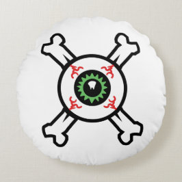 Eyeball and Crossbones (lichte achtergronden) Rond Kussen