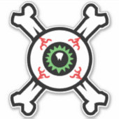 Eyeball and Crossbones (lichte achtergronden) Sticker (Voorkant)