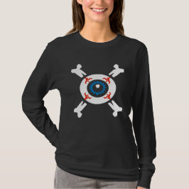 Eyeball-and-crossbones voor donkere shirten t-shirt