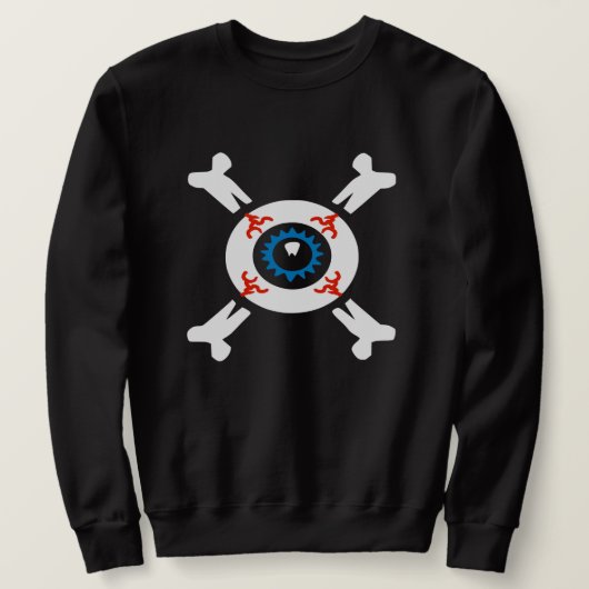 Eyeball-and-crossbones voor donkere shirten trui (Design voorkant)