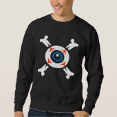 Eyeball-and-crossbones voor donkere shirten trui (Voorkant)